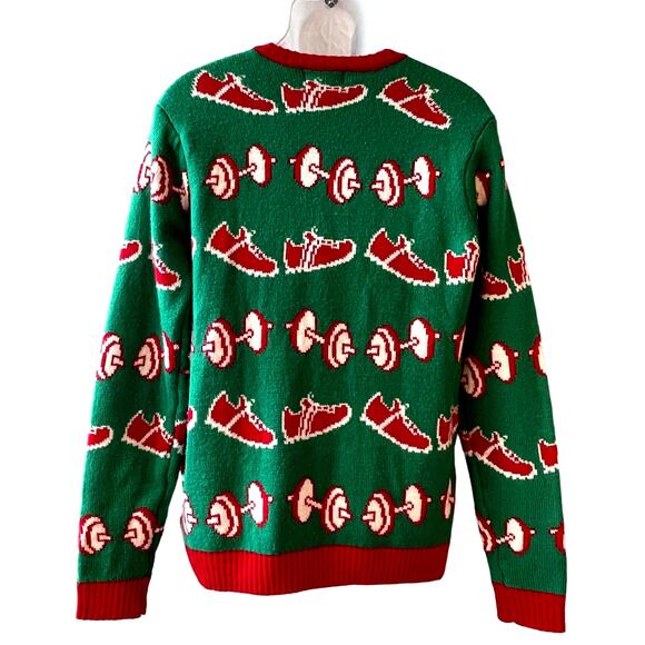 Blizzard Bay Bodybuilder Santa No Pain Xmas Gains Ugly Christmas Sweater Size M - Picture 3 of 7